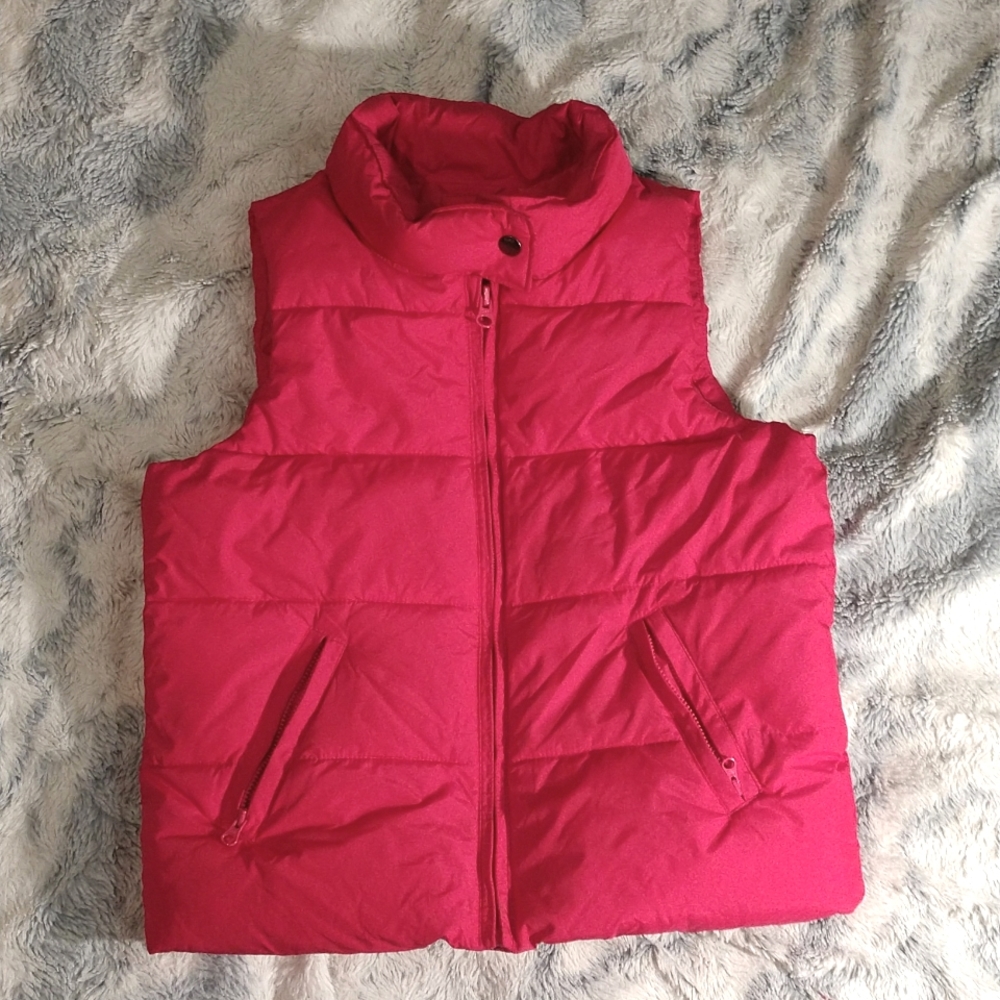 Hot pink bubble jacket vest Gap kids size L large brand new no tag puffy puffer